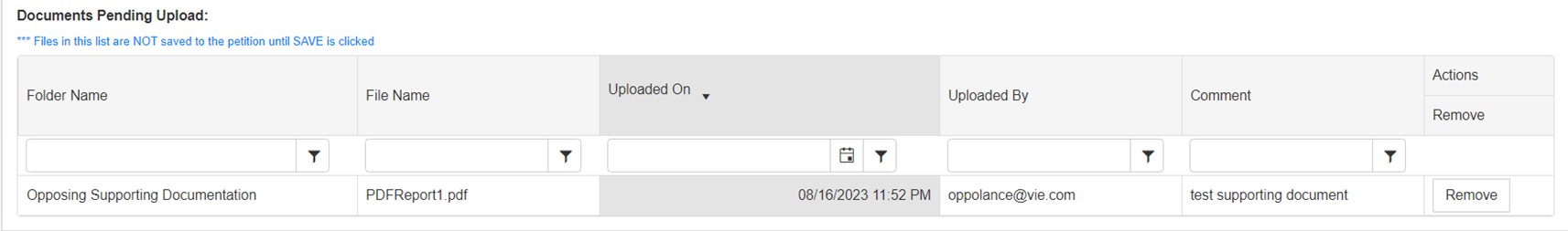 Documents Pending Upload Documents Pending Upload